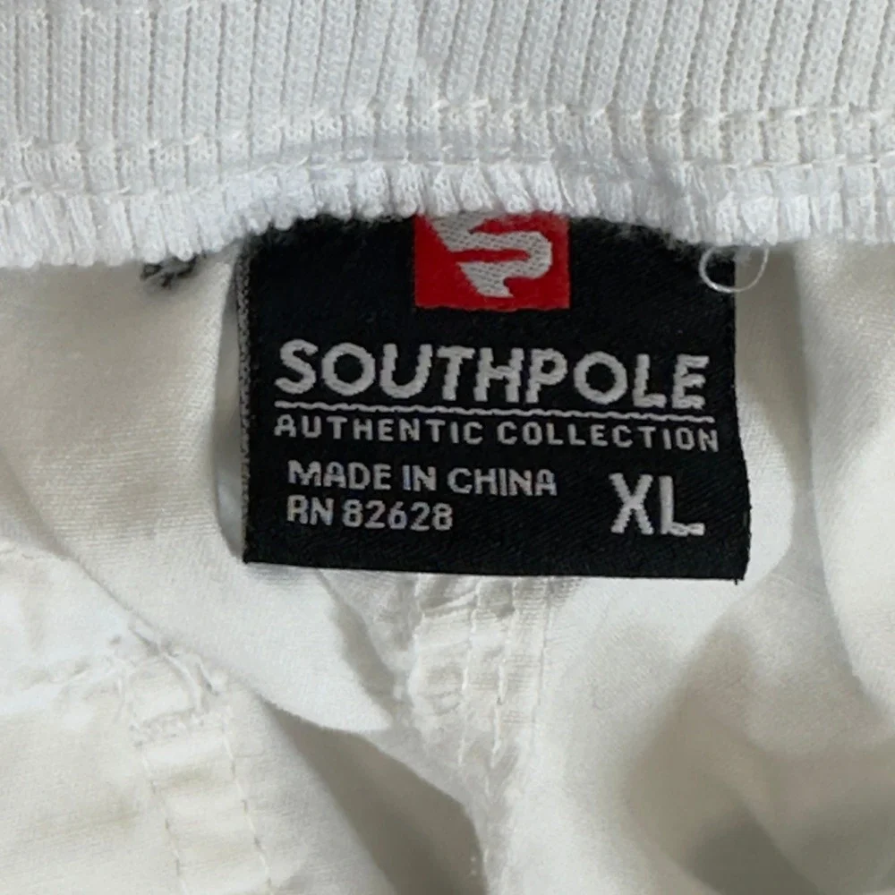Southpole Authentic Collection Cargo Shorts Men's XL White Elastic Waist Y2K